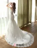 2015 A-line Scoop Neck Beading Rhinestone Appliques Lace Wedding Dress