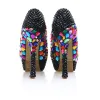 Amazing / Unique Black Multi-Colors Crystal Rave Club Pumps 2020 Leather Waterproof 14 cm Stiletto Heels Pointed Toe Pumps