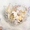 Atemberaubend Auffälliges Weiß Brautstrauß 2020 Metall Tülle Applikationen Perlenstickerei Kristall Strass Handgefertigt Hochzeit Ball Brautaccessoires