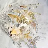 Atemberaubend Auffälliges Weiß Brautstrauß 2020 Metall Tülle Applikationen Perlenstickerei Kristall Strass Handgefertigt Hochzeit Ball Brautaccessoires