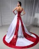 Ball-Gown Sweetheart Court Train Satin Wedding Dress With Embroidered Beading Sequins