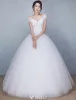 Beautiful Wedding Dresses 2016 Ball Gown Off The Shoulder Long Tulle Bowknot Corset Bridal Gown