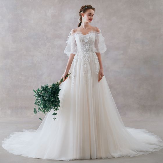 Cheap A-Line Wedding Dresses, Princess Bridal Gowns