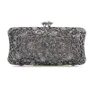 Luxury / Gorgeous Gold Clutch Bags Beading Pierced Rhinestone Metal Wedding Evening Party Accessories 2019