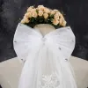 Schöne Weiß Brautschleier 2017 Spitze Tülle Stickerei Applikationen Hochzeit