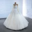 Luxury / Gorgeous Red See-through Bridal Wedding Dresses 2020 Ball Gown High Neck Long Sleeve Handmade  Beading Pearl Floor-Length / Long