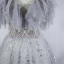 Schöne Grau Ballkleider 2020 Ballkleid Spaghettiträger Ärmellos Perlenstickerei Pailletten Sweep / Pinsel Zug Rüschen Rückenfreies Festliche Kleider