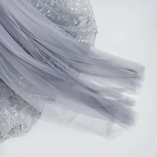 Schöne Grau Ballkleider 2020 Ballkleid Spaghettiträger Ärmellos Perlenstickerei Pailletten Sweep / Pinsel Zug Rüschen Rückenfreies Festliche Kleider