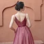 Sexy Burgundy Prom Dresses 2020 A-Line / Princess Spaghetti Straps Sleeveless Beading Rhinestone Floor-Length / Long Ruffle Backless Formal Dresses