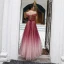 Elegant Red Dancing Prom Dresses 2020 A-Line / Princess Off-The-Shoulder Short Sleeve Sash Beading Floor-Length / Long Ruffle Backless Formal Dresses