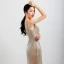 Haut de Gamme Argenté Robe De Soirée 2020 Trompette / Sirène Transparentes V-Cou Sans Manches Perlage Gland Paillettes Longue Dos Nu Robe De Ceremonie