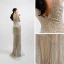 Haut de Gamme Argenté Robe De Soirée 2020 Trompette / Sirène Transparentes V-Cou Sans Manches Perlage Gland Paillettes Longue Dos Nu Robe De Ceremonie