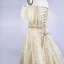 Chic / Belle Doré Robe De Bal 2020 Princesse Bustier Sans Manches Perlage Paillettes Train De Balayage Volants Dos Nu Robe De Ceremonie