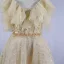 Meilleur Champagne Robe De Bal 2020 Princesse Bretelles Spaghetti Sans Manches Perlage Paillettes Train De Balayage Volants Dos Nu Robe De Ceremonie