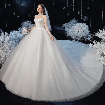 Vintage Retro Ivory See Through Bridal Wedding Dresses 2020 Ball Gown High Neck Long Sleeve Backless Beading Pearl Glitter Tulle Cathedral Train Ruffle