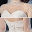Vintage / Retro Ivory See-through Bridal Wedding Dresses 2020 Ball Gown High Neck Long Sleeve Backless Beading Pearl Glitter Tulle Cathedral Train Ruffle