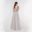 Illusion Luxury / Gorgeous Silver Dancing Prom Dresses 2020 A-Line / Princess Deep V-Neck Beading Sequins Floor-Length / Long Ruffle Backless Formal Dresses