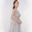 Illusion Luxury / Gorgeous Silver Dancing Prom Dresses 2020 A-Line / Princess Deep V-Neck Beading Sequins Floor-Length / Long Ruffle Backless Formal Dresses