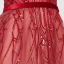 High End Rot Farbverlauf Ballkleider 2020 A Linie Off Shoulder Kurze Ärmel Stoffgürtel Perlenstickerei Pailletten Sweep / Pinsel Zug Rüschen Rückenfreies Festliche Kleider