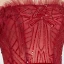 High End Rot Farbverlauf Ballkleider 2020 A Linie Off Shoulder Kurze Ärmel Stoffgürtel Perlenstickerei Pailletten Sweep / Pinsel Zug Rüschen Rückenfreies Festliche Kleider