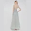 High-end Silver See-through Dancing Prom Dresses 2020 A-Line / Princess High Neck Short Sleeve Beading Sequins Floor-Length / Long Ruffle Formal Dresses