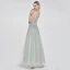 High-end Silver See-through Dancing Prom Dresses 2020 A-Line / Princess High Neck Short Sleeve Beading Sequins Floor-Length / Long Ruffle Formal Dresses