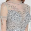 High-end Silver See-through Dancing Prom Dresses 2020 A-Line / Princess High Neck Short Sleeve Beading Sequins Floor-Length / Long Ruffle Formal Dresses