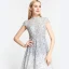 High Low Grey Lace Dancing Prom Dresses 2020 A-Line / Princess High Neck Short Sleeve Handmade  Beading Asymmetrical Formal Dresses