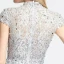 High Low Grey Lace Dancing Prom Dresses 2020 A-Line / Princess High Neck Short Sleeve Handmade  Beading Asymmetrical Formal Dresses