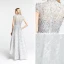 High Low Grey Lace Dancing Prom Dresses 2020 A-Line / Princess High Neck Short Sleeve Handmade  Beading Asymmetrical Formal Dresses