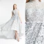 High Low Grey Lace Dancing Prom Dresses 2020 A-Line / Princess High Neck Short Sleeve Handmade  Beading Asymmetrical Formal Dresses