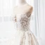 Luxe Champagne Transparentes La Mariée Robe De Mariée 2020 Princesse Encolure Dégagée Sans Manches Appliques En Dentelle Perlage Perle Cathedral Train Volants