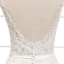 Illusion Blanche Transparentes La Mariée Robe De Mariée 2020 Trompette / Sirène Encolure Carrée Sans Manches Dos Nu Ceinture Appliques En Dentelle Perlage Train De Balayage Volants