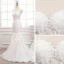 Illusion Blanche Transparentes La Mariée Robe De Mariée 2020 Trompette / Sirène Encolure Carrée Sans Manches Dos Nu Ceinture Appliques En Dentelle Perlage Train De Balayage Volants