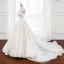 Meilleur Champagne La Mariée Robe De Mariée 2020 Robe Boule Bustier Sans Manches Dos Nu Appliques En Dentelle Chapel Train Volants