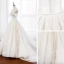 Meilleur Champagne La Mariée Robe De Mariée 2020 Robe Boule Bustier Sans Manches Dos Nu Appliques En Dentelle Chapel Train Volants