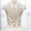 Illusion White Bridal Wedding Dresses 2020 Ball Gown See-through High Neck Sleeveless Appliques Lace Beading Royal Train Ruffle