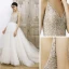 Charmant Ivory / Creme Strand Sommer Brautkleider / Hochzeitskleider 2020 A Linie Spaghettiträger V-Ausschnitt Ärmellos Rückenfreies Perlenstickerei Kapelle-Schleppe Rüschen