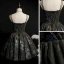 Best Black Cocktail Dresses 2020 Ball Gown Spaghetti Straps Sleeveless Beading Sequins Short Ruffle Backless Formal Dresses