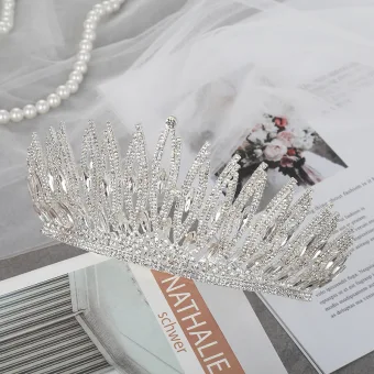 Elegant Silver Tiara Bridal Hair Accessories 2020 Alloy Rhinestone Wedding Accessories