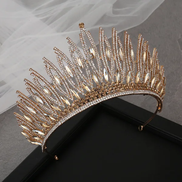 Elegant Sølv Tiara Har Tilbehor 2020 Legering Rhinestone Bryllup Tilbehør