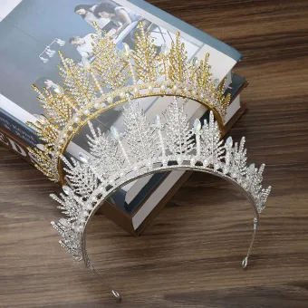Chic Belle Feuille Tiare Accessoire Cheveux Mariage 2020 Alliage Perle Faux Diamant Mariage Accessorize