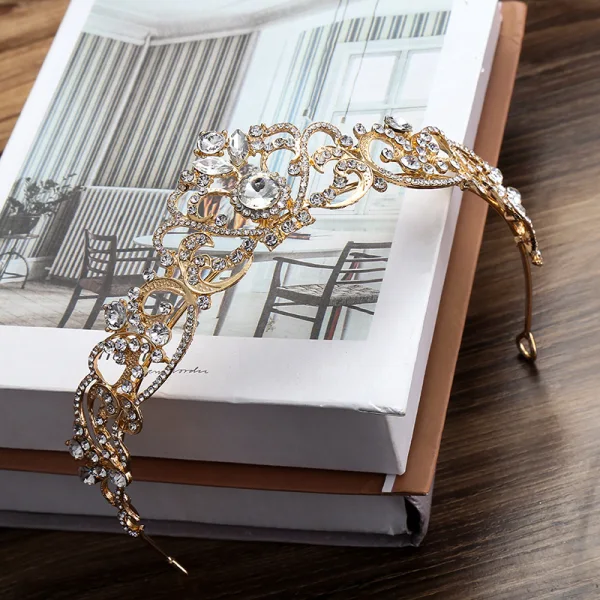 Chic / Belle Or Rose Tiare Accessoire Cheveux Mariage 2020 Alliage Faux Diamant Mariage Accessorize