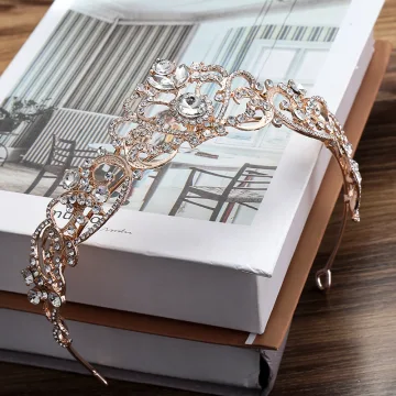 Chic Belle Or Rose Tiare Accessoire Cheveux Mariage 2020 Alliage Faux Diamant Mariage Accessorize