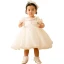 Chic / Beautiful White Organza Flower Girl Dresses 2020 Ball Gown Scoop Neck Puffy Short Sleeve Bow Short Ruffle Wedding Party Dresses