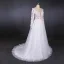 Charmant Weiß Durchsichtige Hochzeits Brautkleider / Hochzeitskleider 2020 A Linie Lange Ärmel Tiefer V-Ausschnitt Rückenfreies Applikationen Spitze Perlenstickerei Gespaltete Front Hof-Schleppe