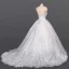 Luxe Blanche La Mariée Robe De Mariée 2020 Robe Boule Col v profond Sans Manches Dos Nu Appliques En Dentelle Perlage Chapel Train Volants