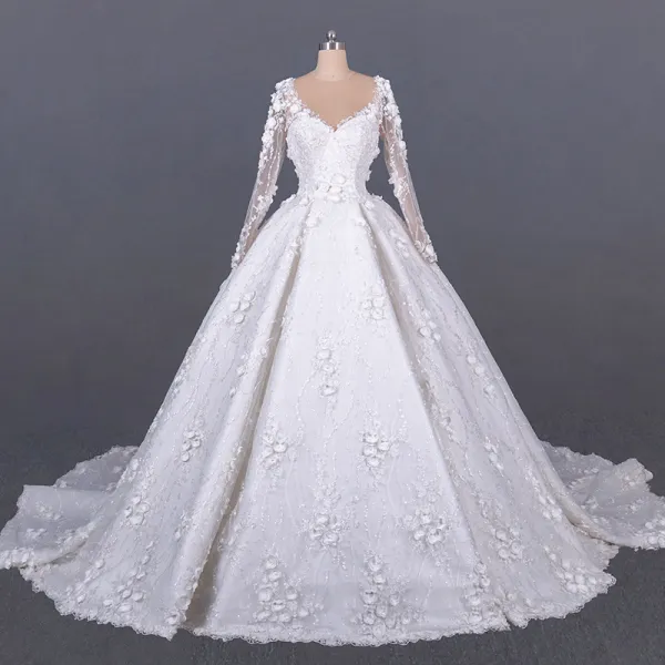 Luxury / Gorgeous White Bridal Wedding Dresses 2020 Ball Gown See ...
