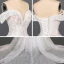 Luxury / Gorgeous Ivory Bridal Wedding Dresses 2020 Ball Gown Off-The-Shoulder Short Sleeve Backless Glitter Tulle Appliques Lace Beading Cathedral Train Ruffle