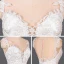 Luxe Blanche Satin La Mariée Robe De Mariée 2020 Trompette / Sirène Transparentes Encolure Dégagée Sans Manches Ceinture Appliques En Dentelle Perlage Détachable Cathedral Train Volants